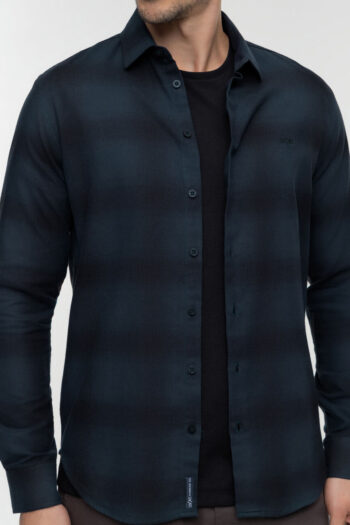 Camisa Xadrez Marinho Flanelada