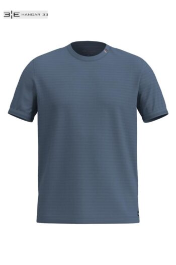 T-Shirt Com Gola Bordada Em Malha Texturizada