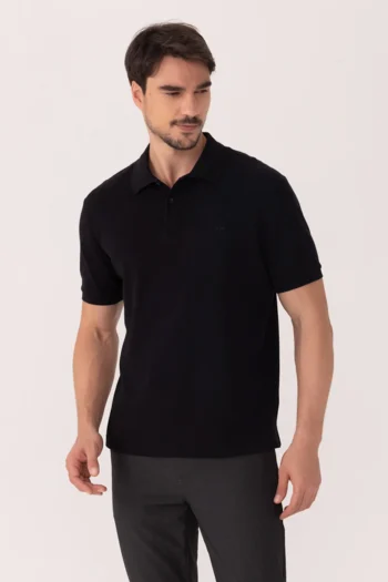 Camisa Polo Em Malha Piquet